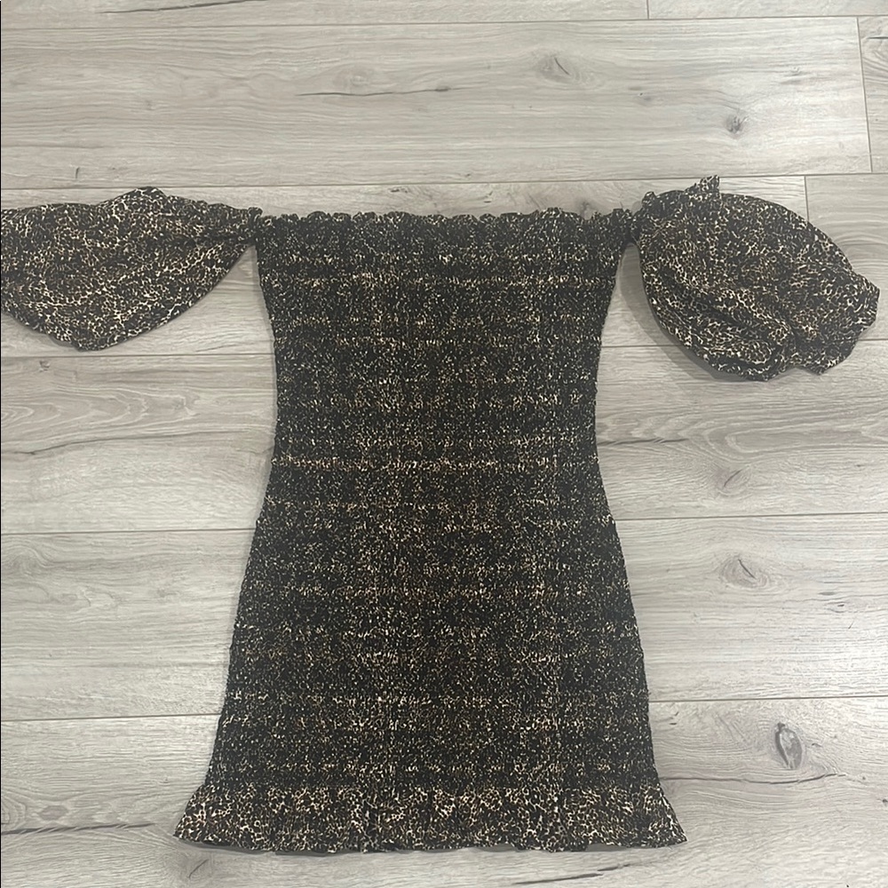 Elegant Off-Shoulder Black and Gold Dress